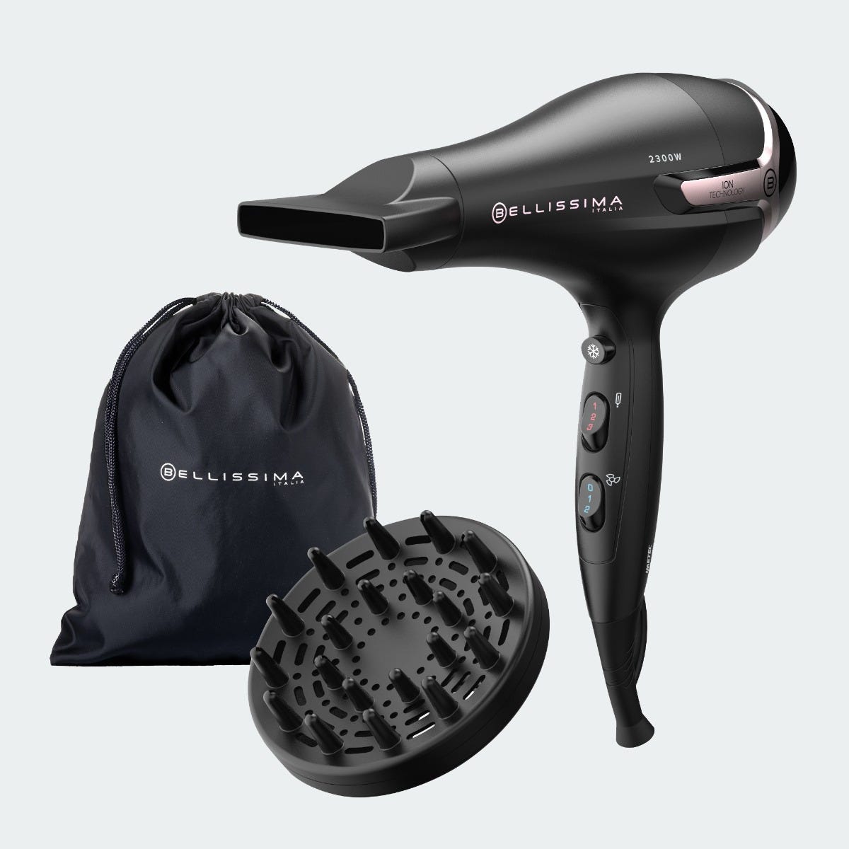 Asciugacapelli con ioni e diffusore professionale K9 2500