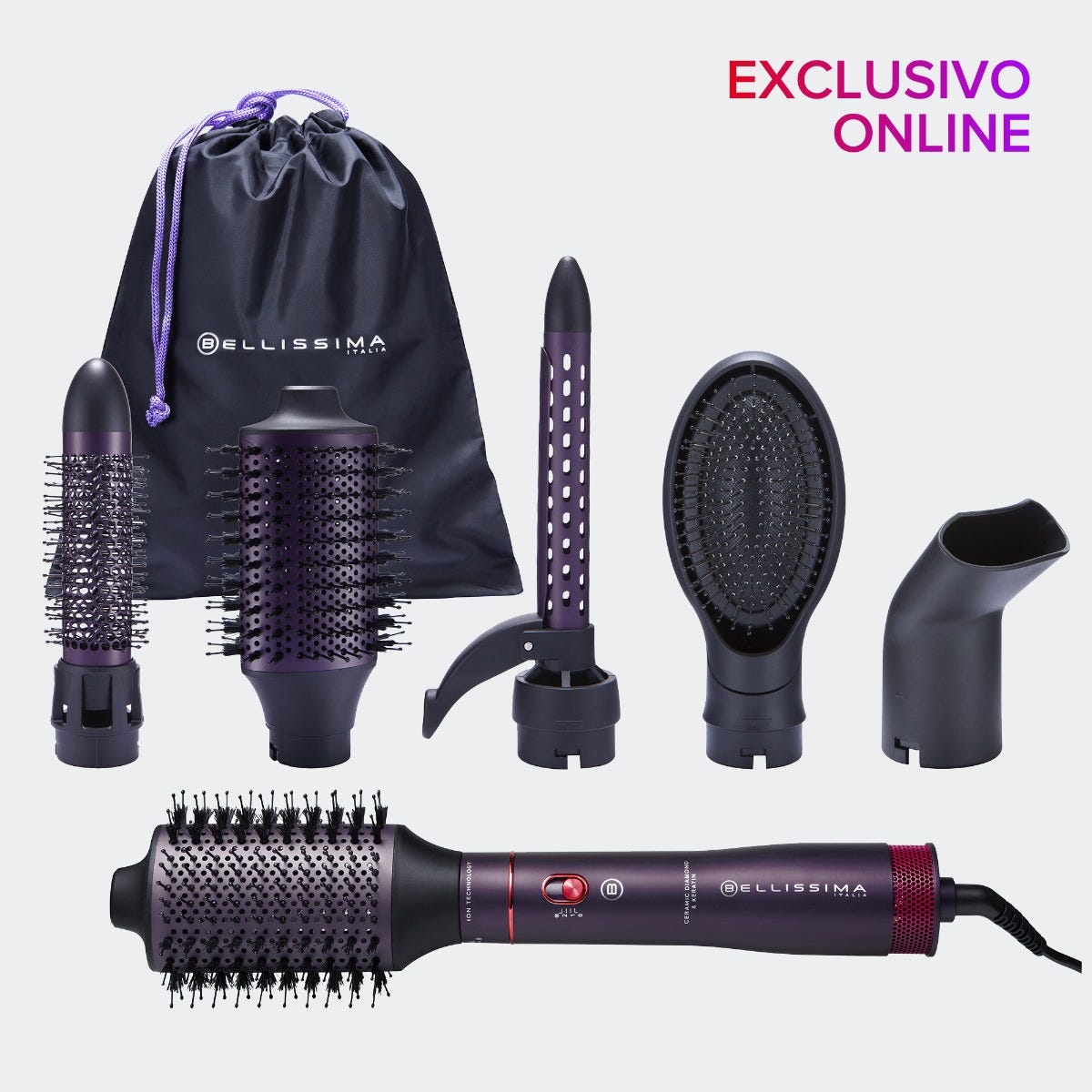 Spazzola ad aria calda con Ceramic Diamond & Keratin Cyber Glam