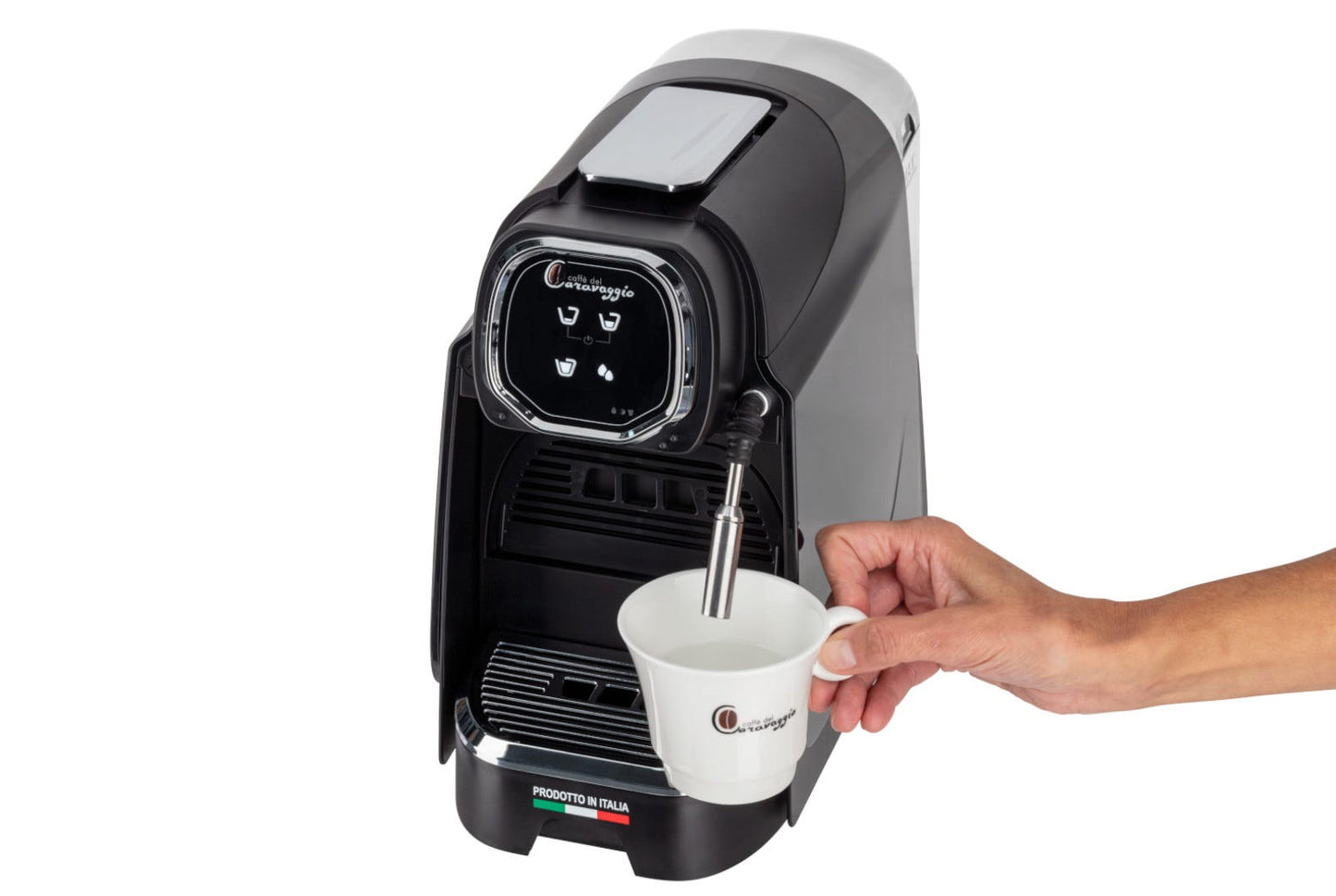 Macchina caffè espresso a cialde e.s.e. compostabili con erogatore acqua calda separato