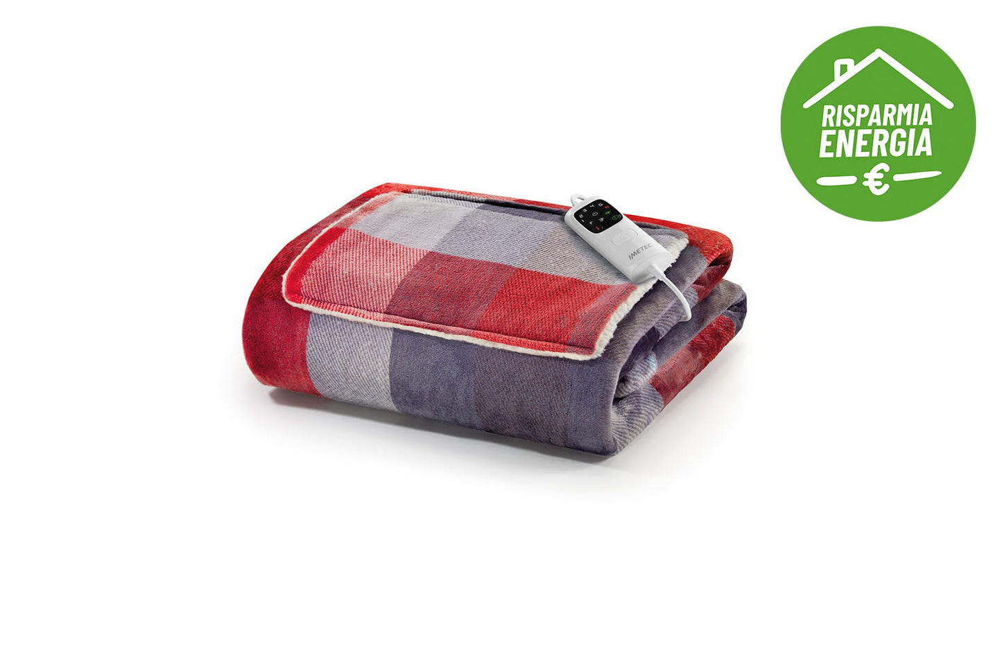 CaldoPlaid Adapto Velvet Tartan con tasca mani e piedi cm 150x110